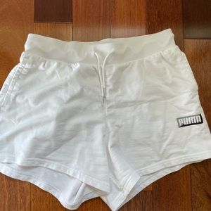 white puma shorts